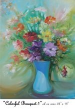 COLORFUL BOUQUET, Oil on Canvas